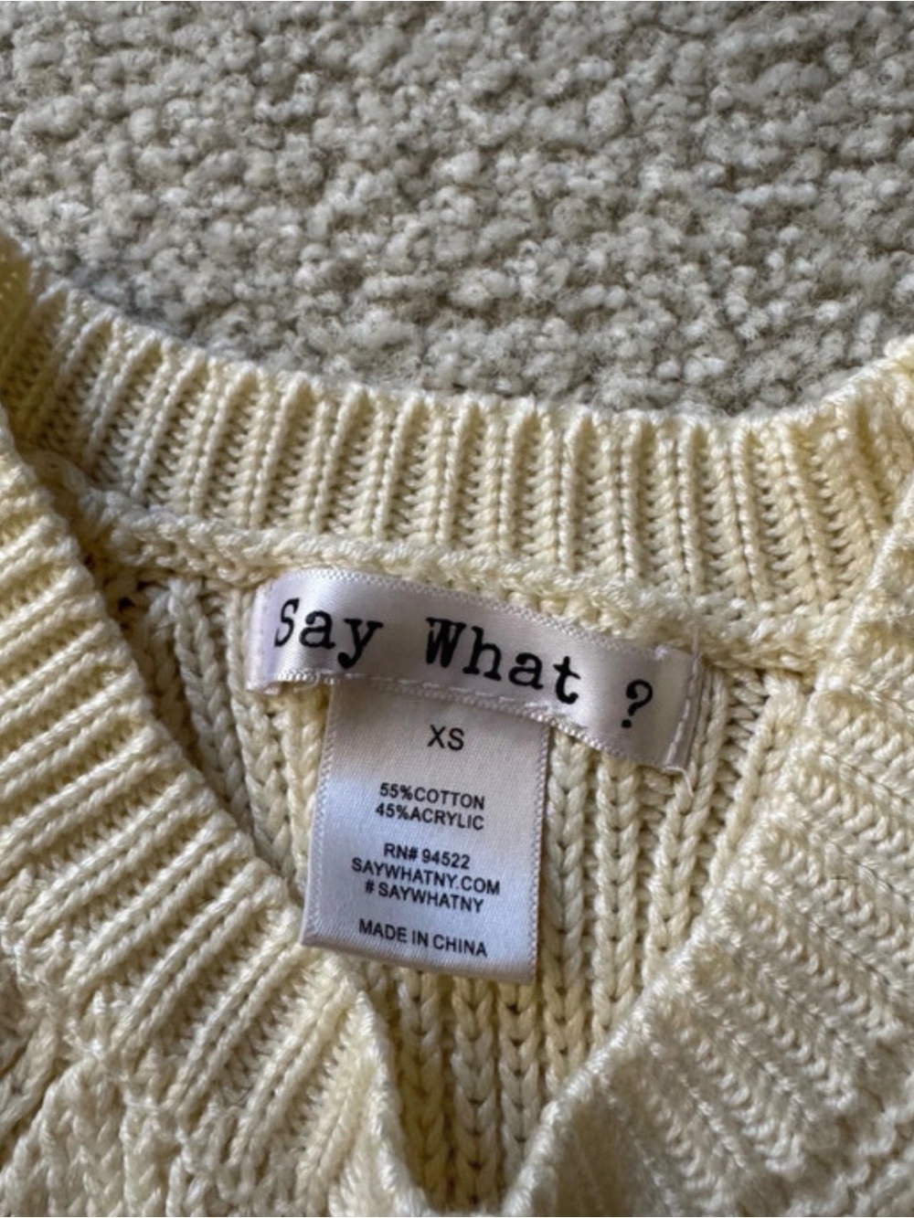 Say What? Cream Ribbed Knit Cropped Tank - Picture 2 of 2